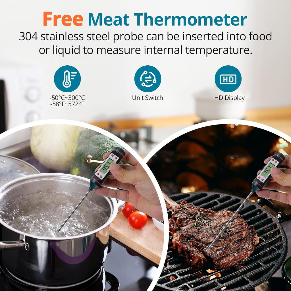 Infrared Thermometer, Laser Temperature Gun -58°F~1112°F,Off-White