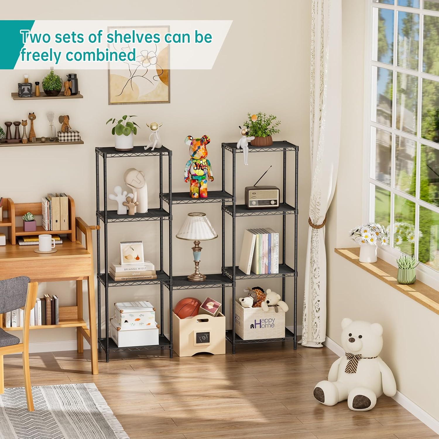 Metal Shelves Wire Shelving：Storage Rack Standing Units Shelf for Kitchen Laundry Bathroom Closet Organizers Pantry
