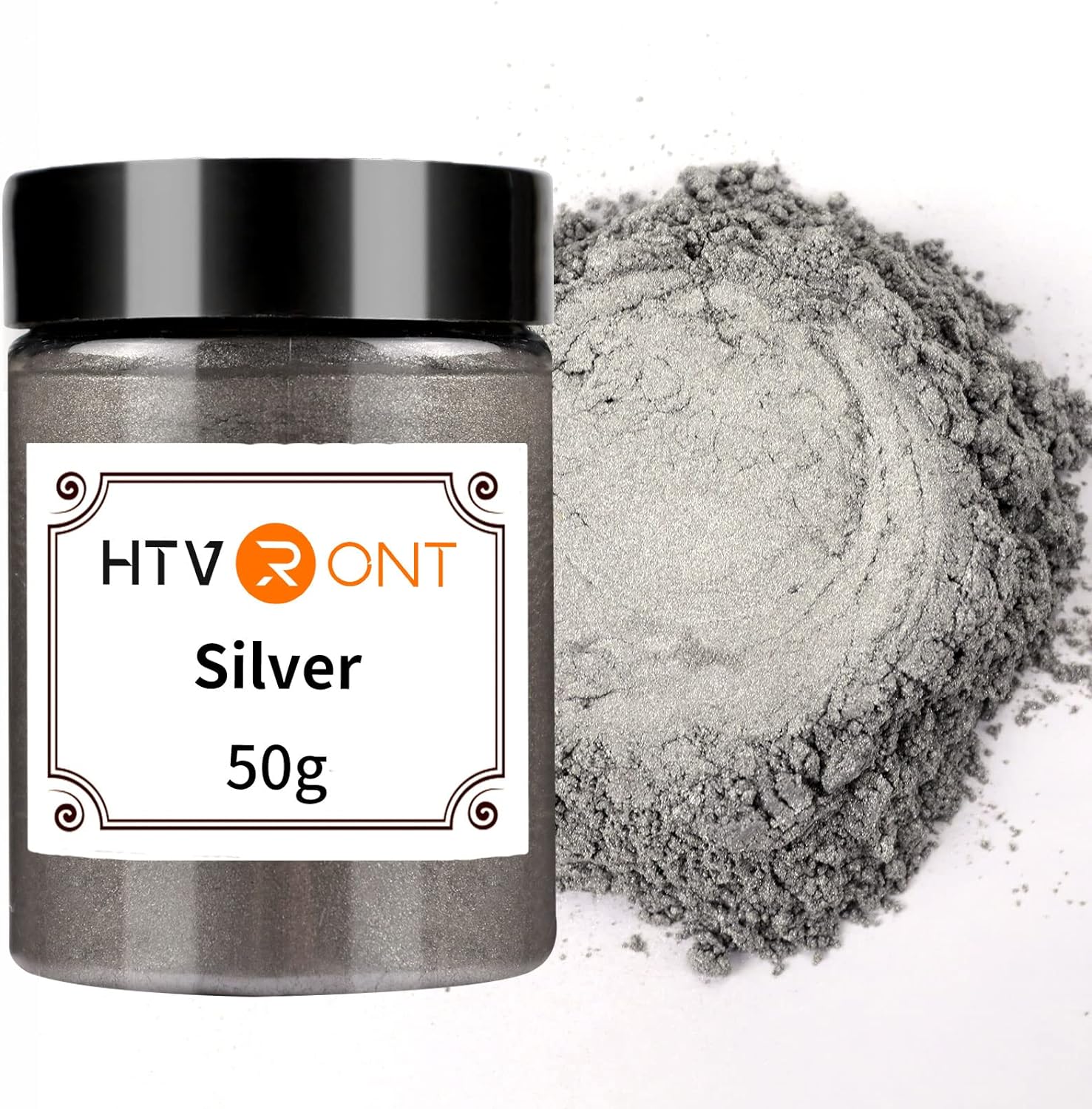 Silver Mica Powder for Resin - 1.7oz/50g Silver Dust Epoxy Pigment | Cosmetic Grade Mica Powder for Soap Making