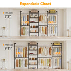 W4 Wall Mounted Clothes Rack, Industrial Pipe Clothing Rack, Black