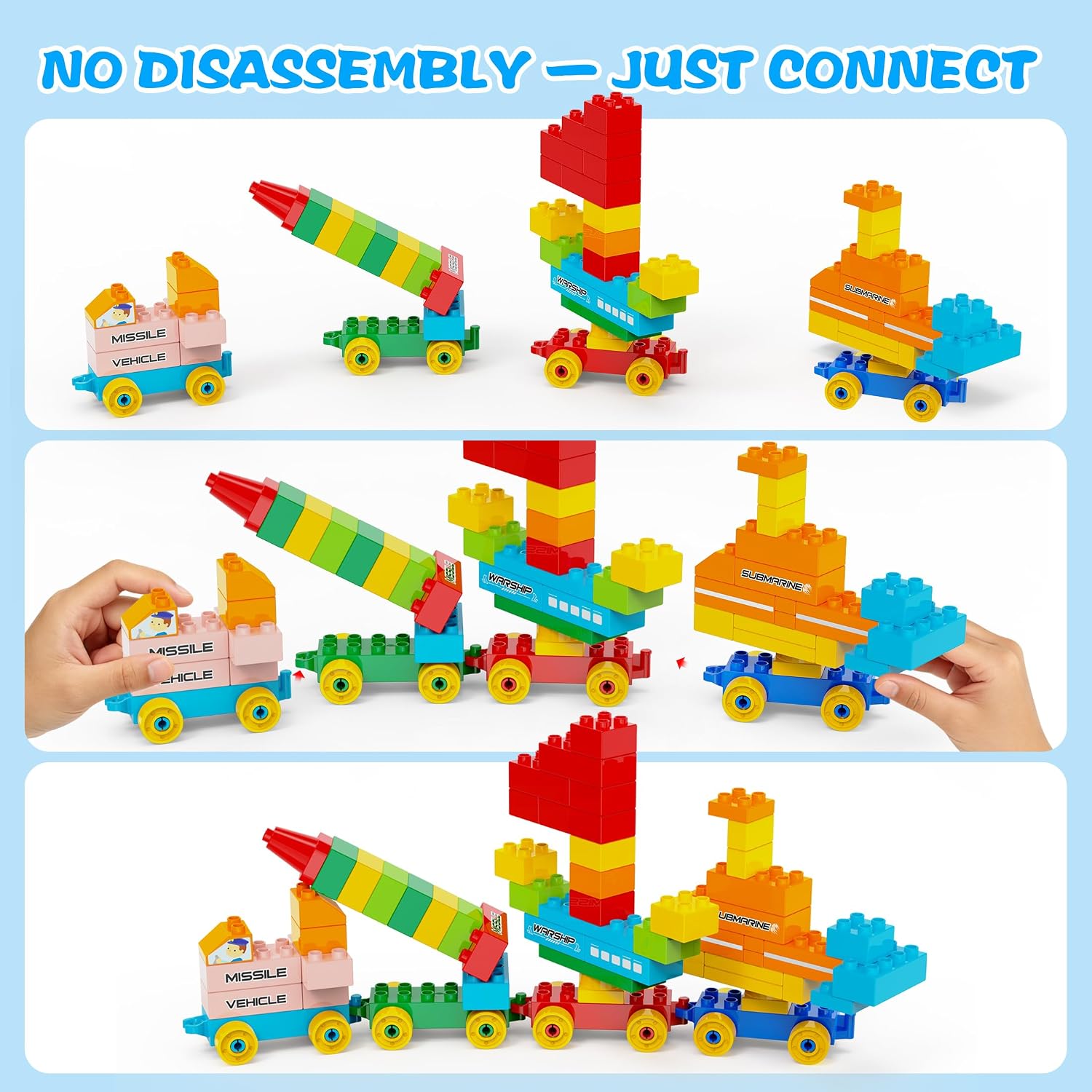 Building Blocks for Kids Ages 3-8 |Toy with 4 Trucks | STEM Educational Set for Boys & Girls| Endless Creations |