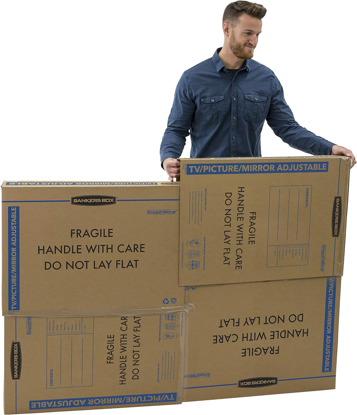 3-Pack Adjustable TV/Picture/Mirror Moving Boxes