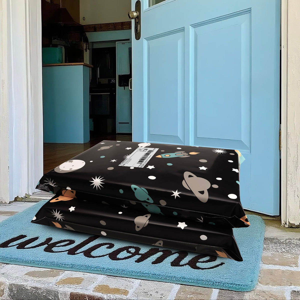 Cute Poly Mailers 12x15.5 Inch 50 Pcs, Planets Printed
