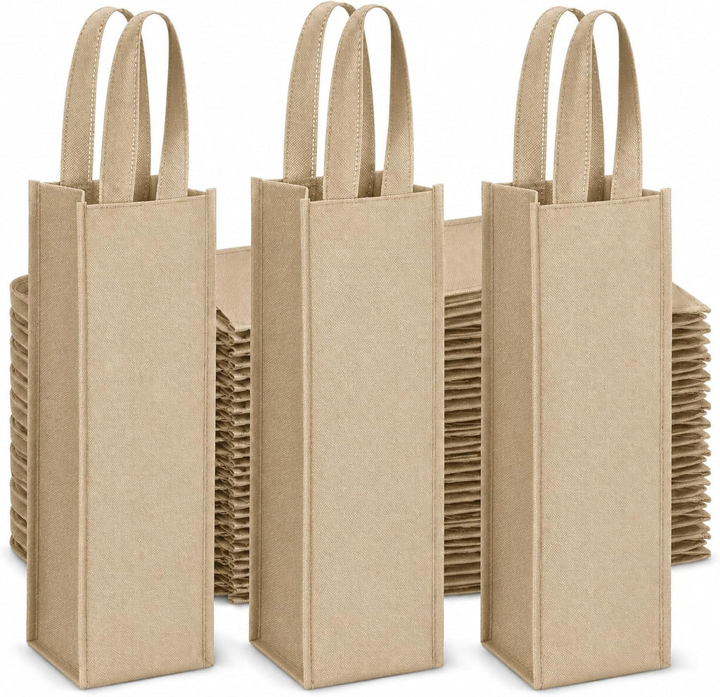 36 Pcs Wine gift Bags Single Bottle Non-woven Reusable,‌khaki‌