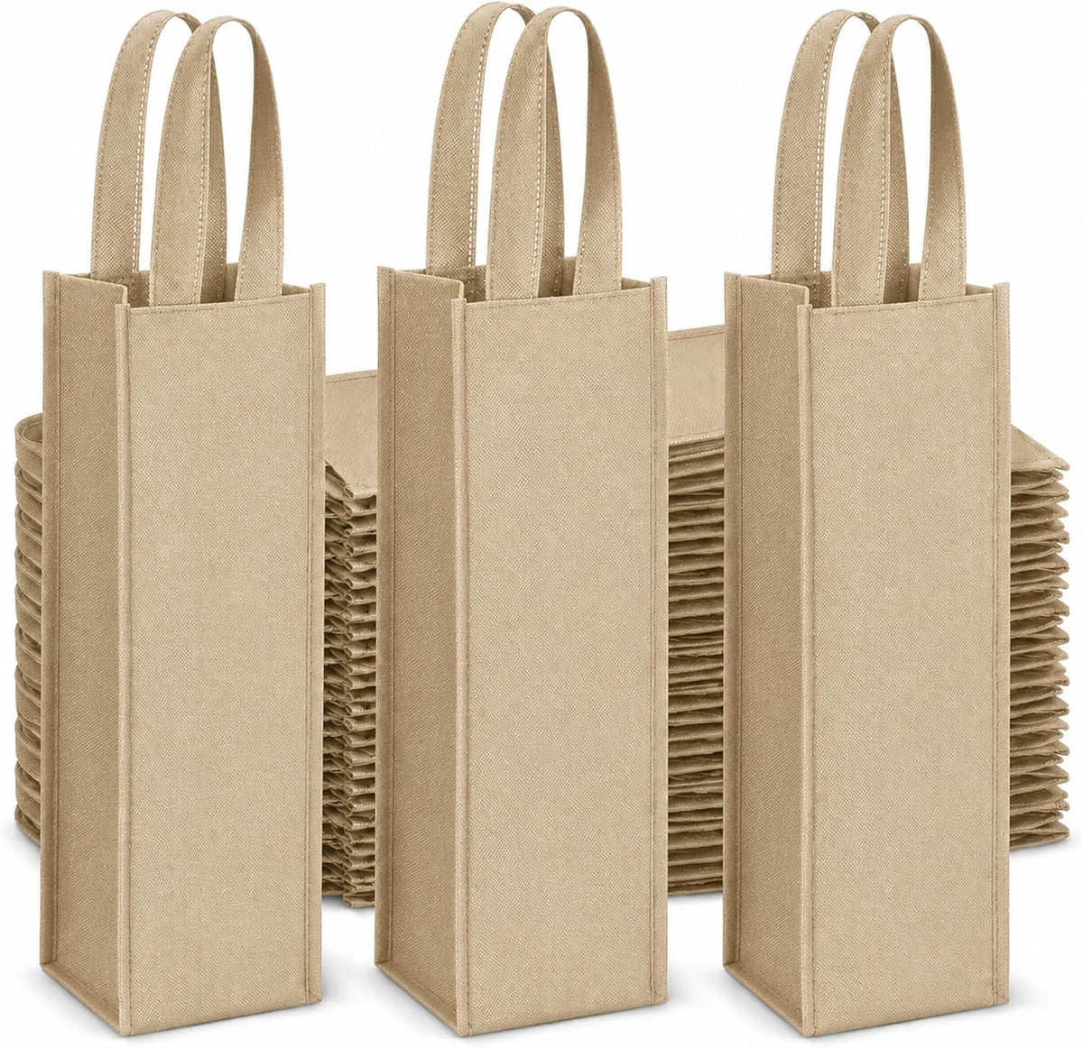 36 Pcs Wine gift Bags Single Bottle Non-woven Reusable,‌khaki‌