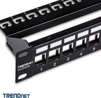 TRENDnet 24-Port Blank Keystone Shielded 1U Patch Panel,TC-KP24S