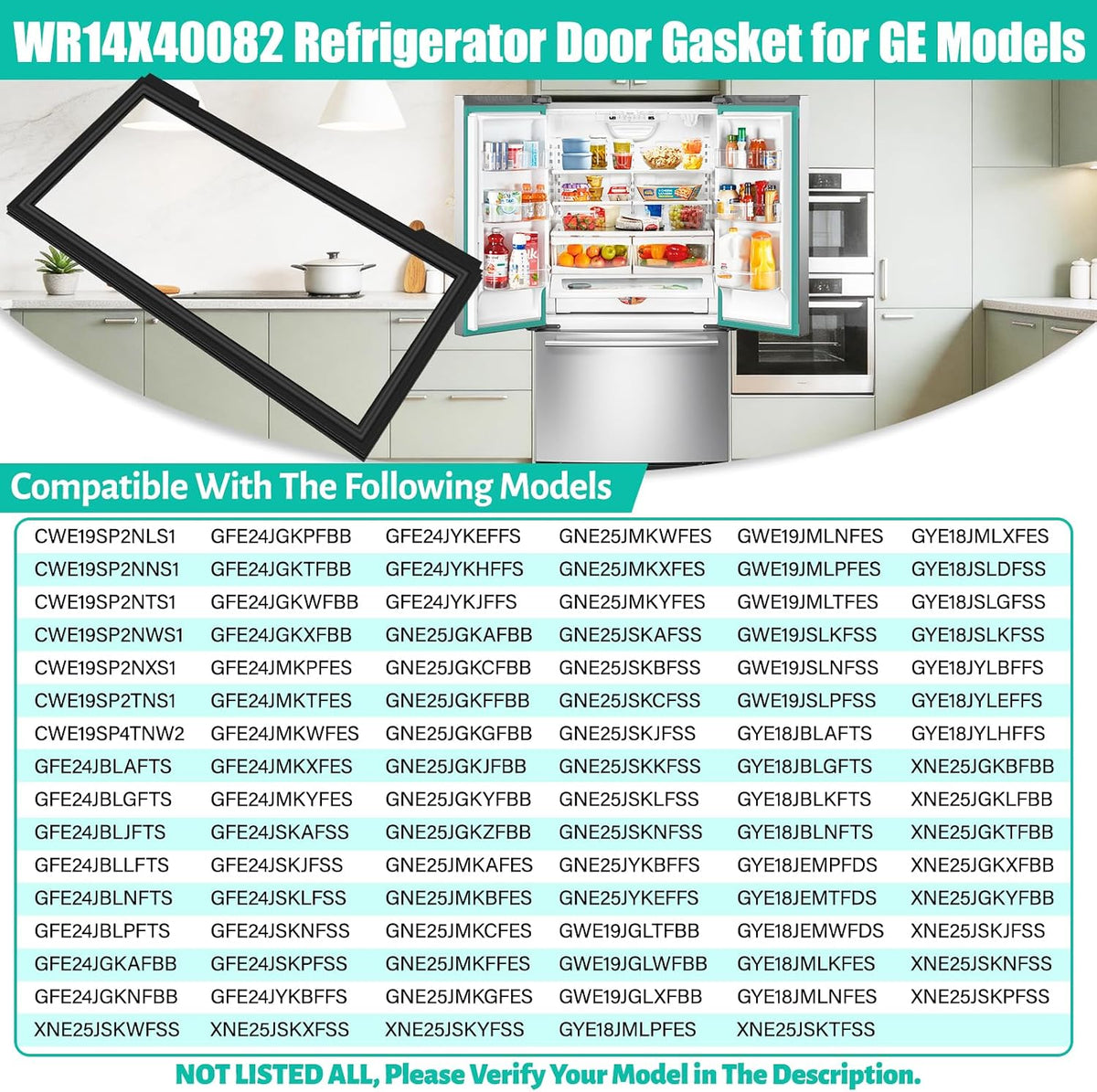 WR14X40082 Refrigerator Door Gasket Compatible with GE Refrigerator