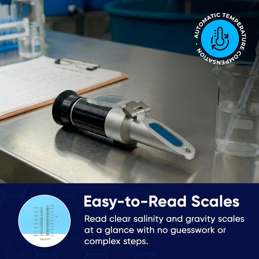 Salinity / Specific Gravity Handheld Analog Refractometer