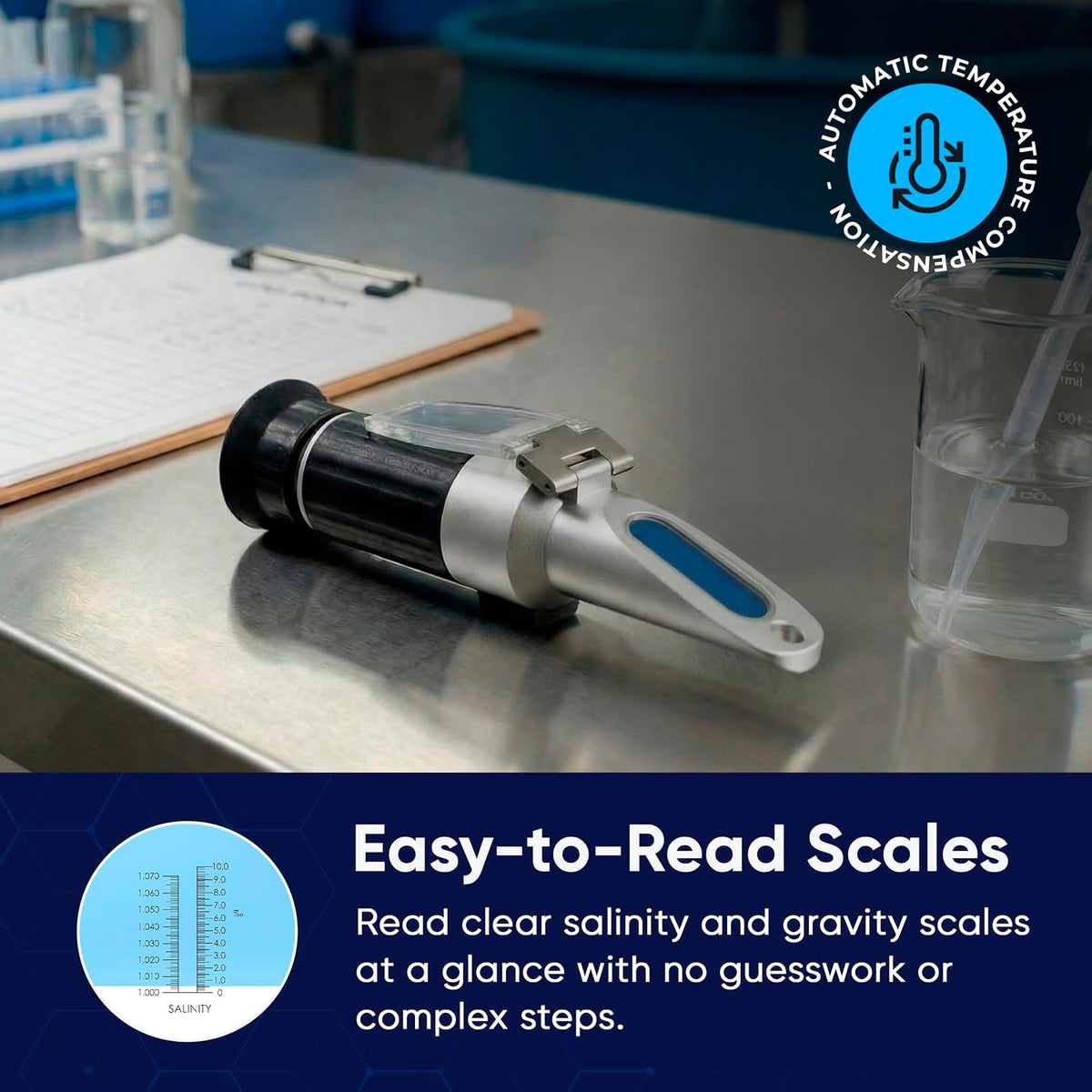 Salinity / Specific Gravity Handheld Analog Refractometer