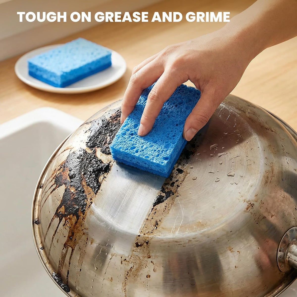 Kitchen Sponges, 12 Count, Dual-Sided Non-Scratch Scrub Sponge