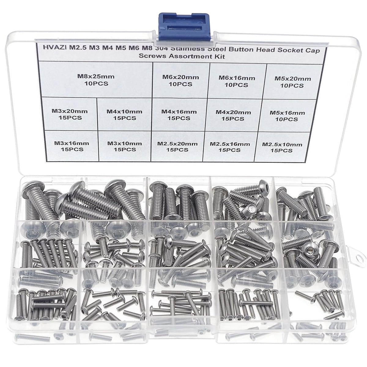 Metric M2.5-M8 304 Stainless Steel Button Head Socket Cap Screw Kit