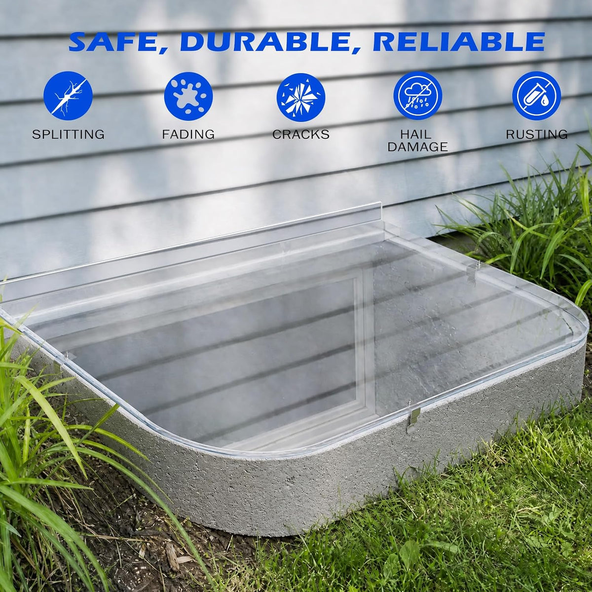 59" x 38" Clear Polycarbonate Basement Window Well Cover