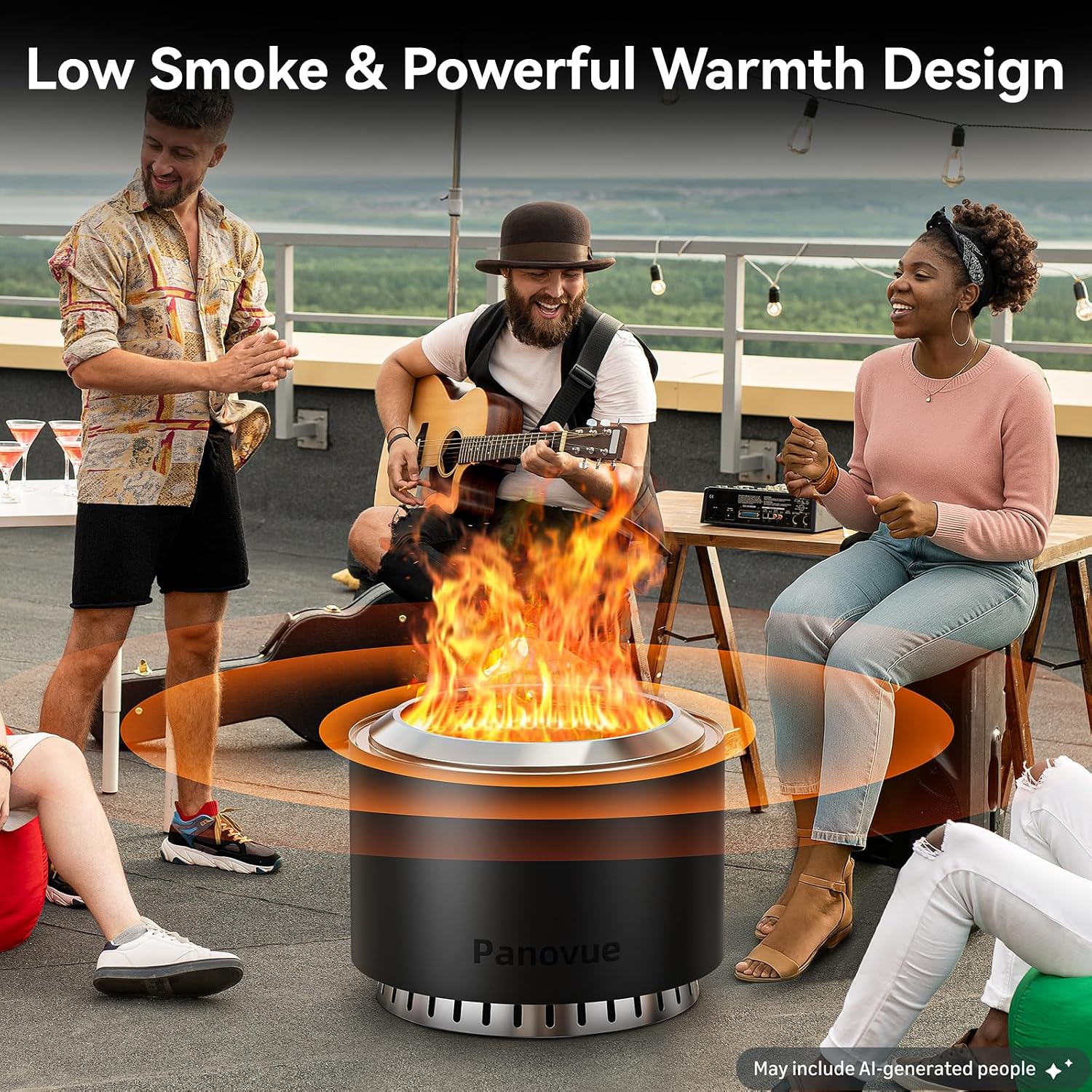 22 inch Smokeless Fire Pit with Waterproof Cover