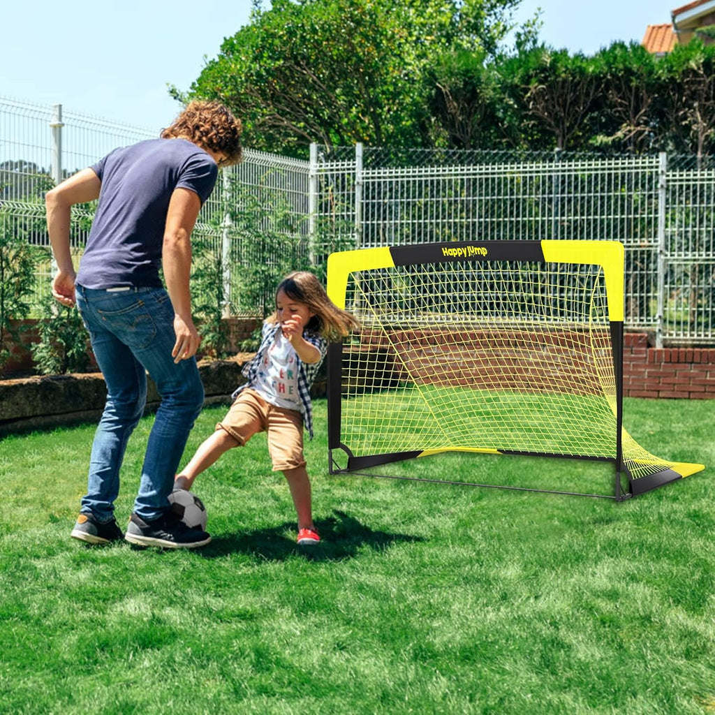 Portable Soccer Goal 7x5 & 5x3.6 FT, Large-Frame Training Net | Great for Kids Ages 6-14 Skill Development, Ideal for
