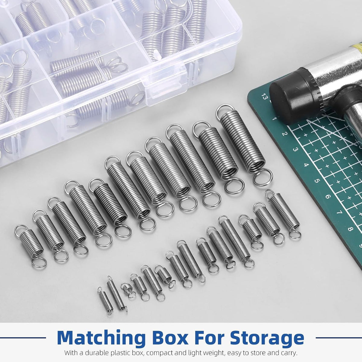 100pcs Stainless Steel Extension Springs with Double Hook Sets 25 Sizes Small Spring Tension Spring Wire Assortment
