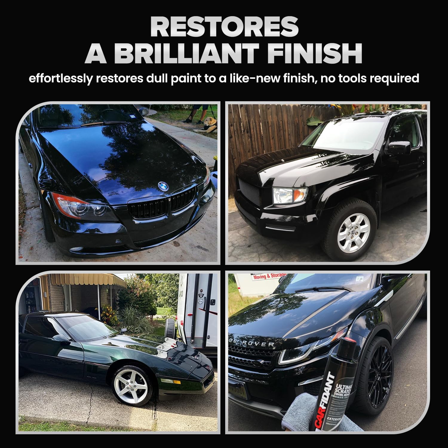 Black Scratch and Swirl Remover - Car Scratch Remover for Paint Scratches - Polishing Compound for Cars Kit with