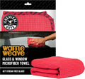 Waffle Weave Glass & Window Microfiber Towel, Red, 24 x 16 | Waffle-weave towel wipes glass, mirrors and windows