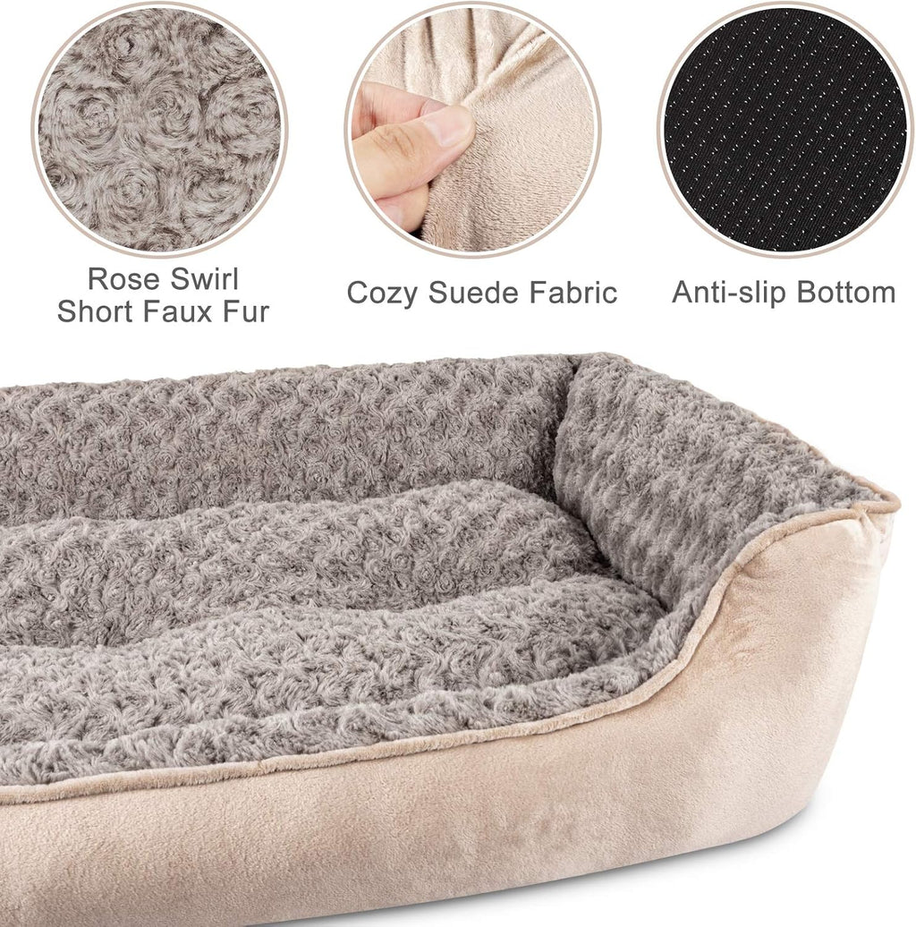 Rectangle Dog Bed for Large Medium Small Dogs - Washable Orthopedic Sofa Bed, Soft Breathable Puppy & Pet Cuddler