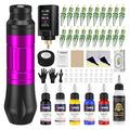 Complete Wireless Tattoo Gun Kit, Rotary Tattoo Pen with 1800mAh Battery, Liner & Shader Tattoo Supplies for Starters