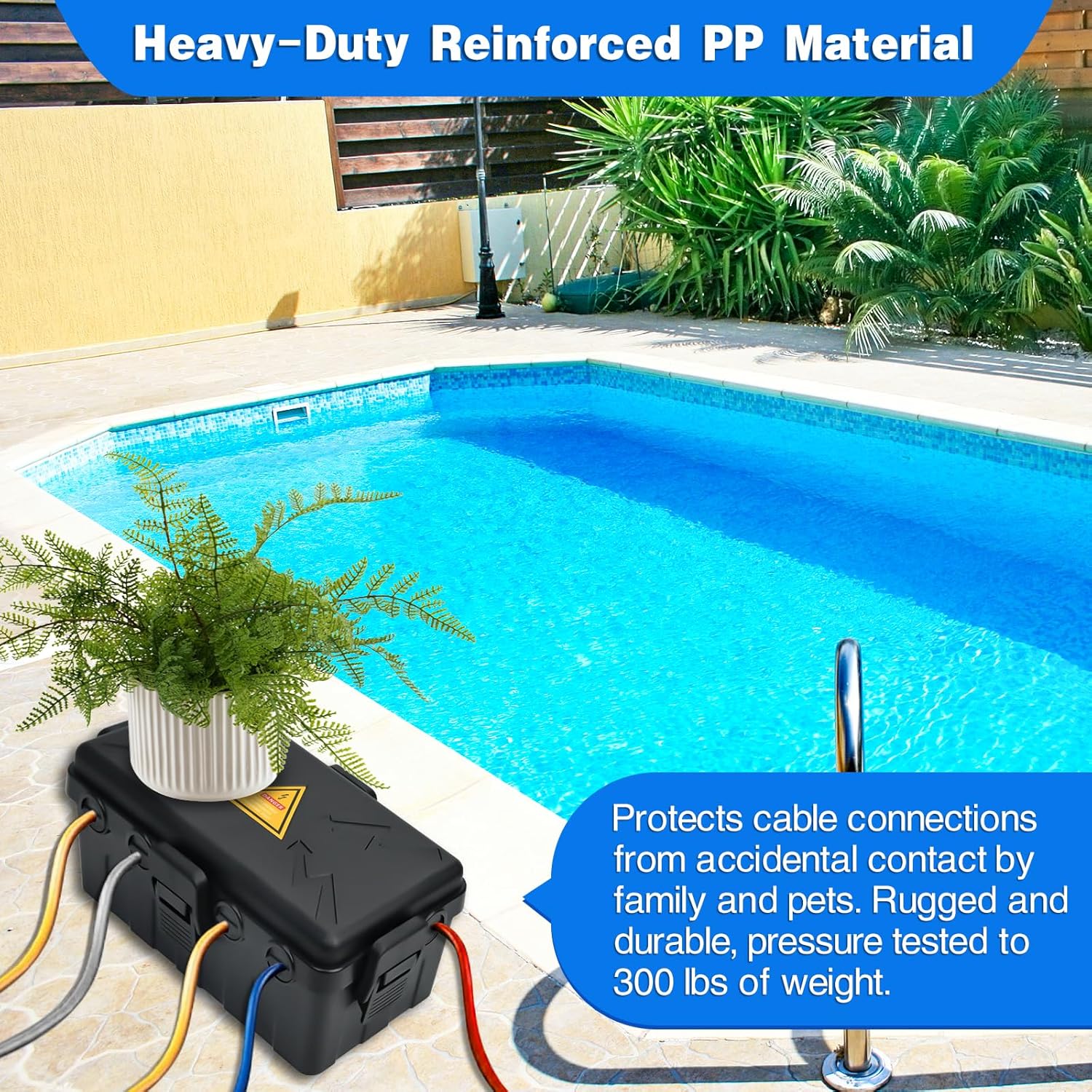 Medium Outdoor Electrical Box(10.6x5.5x4.5inch),Weatherproof Connection Box w/6 Cable Entry,IP54 Waterproof Extension