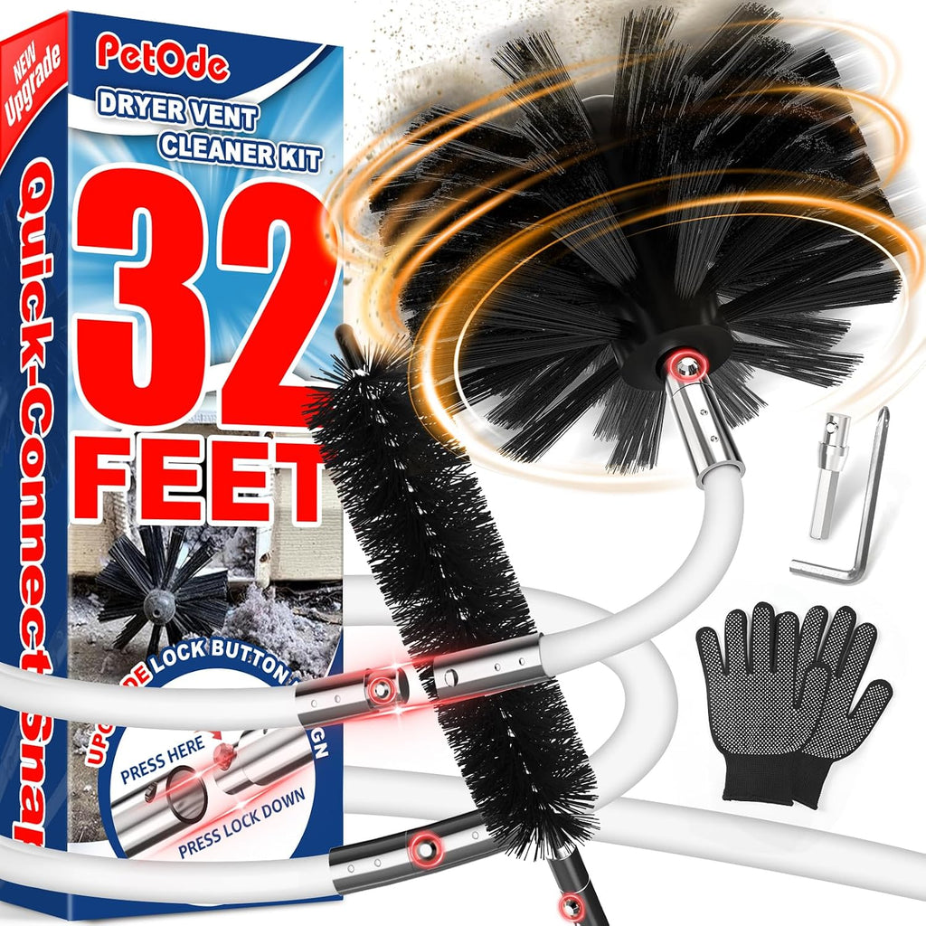 32 Feet Dryer Vent Cleaner Kit, Flexible Lint Remover