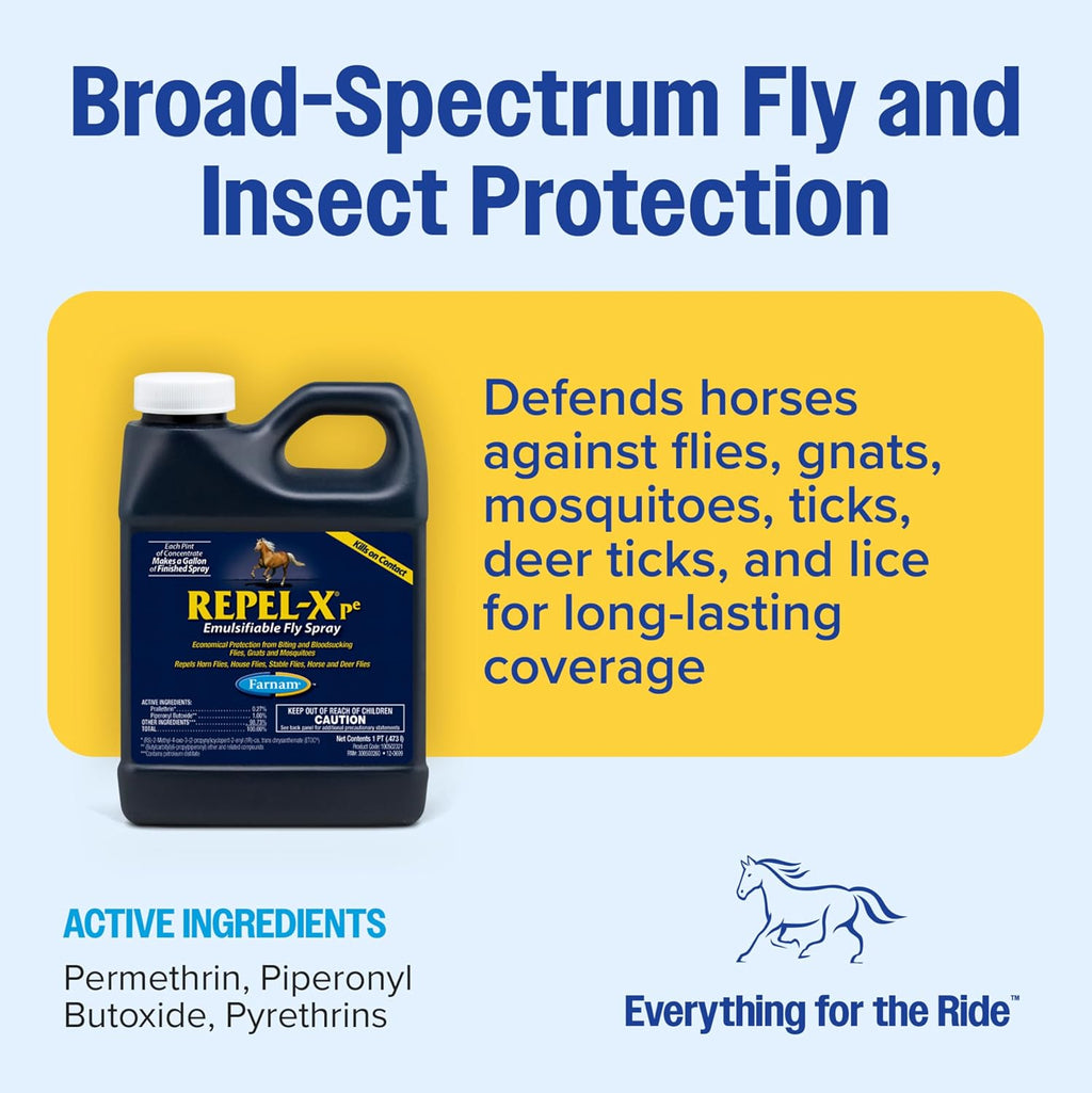 Repel-X pe Concentrated Fly Spray for Horses & Dogs, 16 Ounces