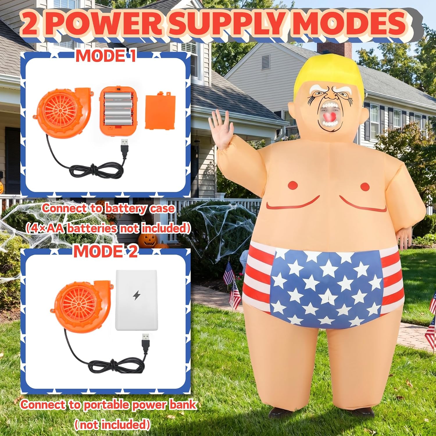 President Inflatable Costume for Adults, Funny Sumo Blow Up Costume for Halloween Party Holiday Cosplay