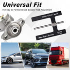 Aluminum Brake Booster Rod Adjustment Tool, Brake Master Cylinder Depth Checker Fits Most Boosters with Adjustable Pins for Accurate Pedal Travel (Black)