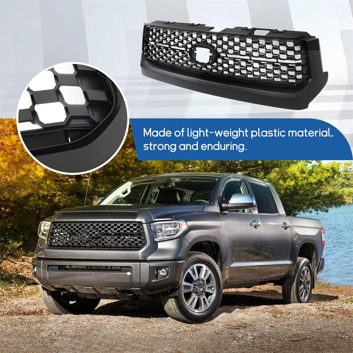 Silscvtt Grille and Hood Bulge Molding Replacement for Tundra 2014-2020