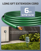 Outdoor Power Stake Timer, Dusk to Dawn Timer with 6 Outlets