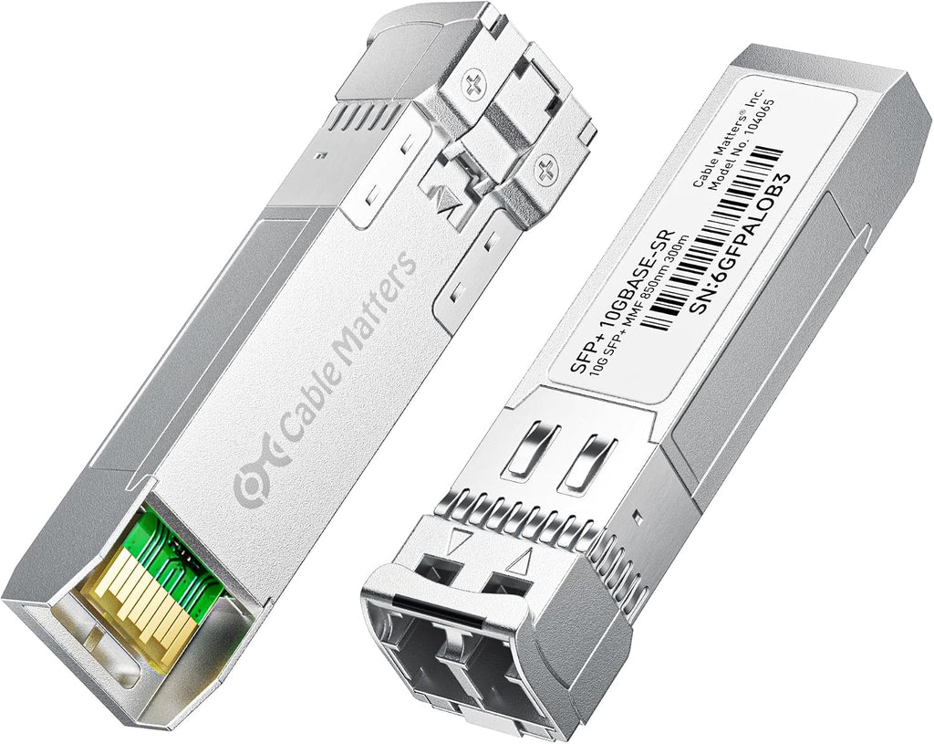 Cable Matters 2-Pack 10GBASE-SR SFP+ LC Fiber Transceiver, up to 300m
