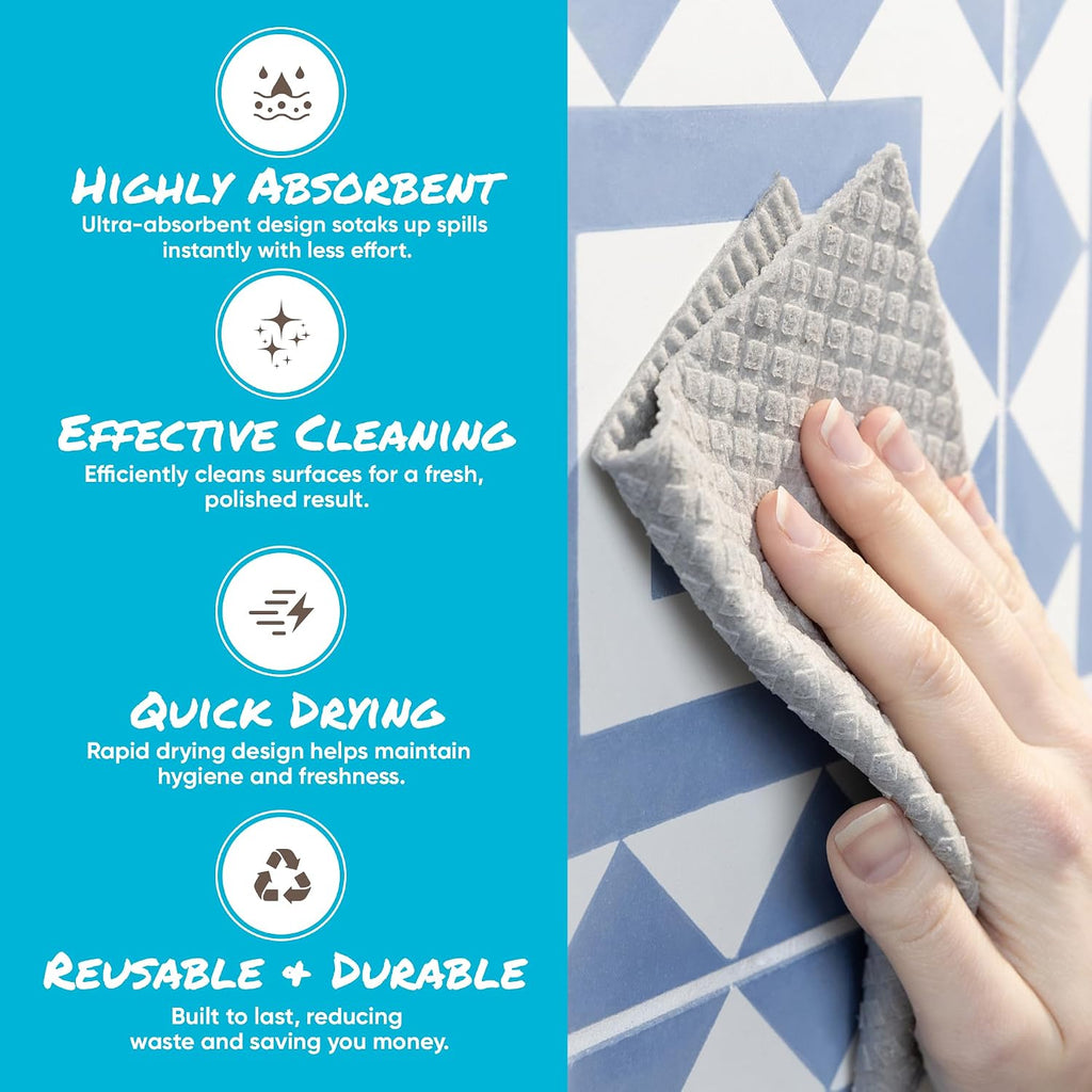 Organic Origin Swedish Dishcloths for Kitchen - Cellulose Cloths, 12 Counts