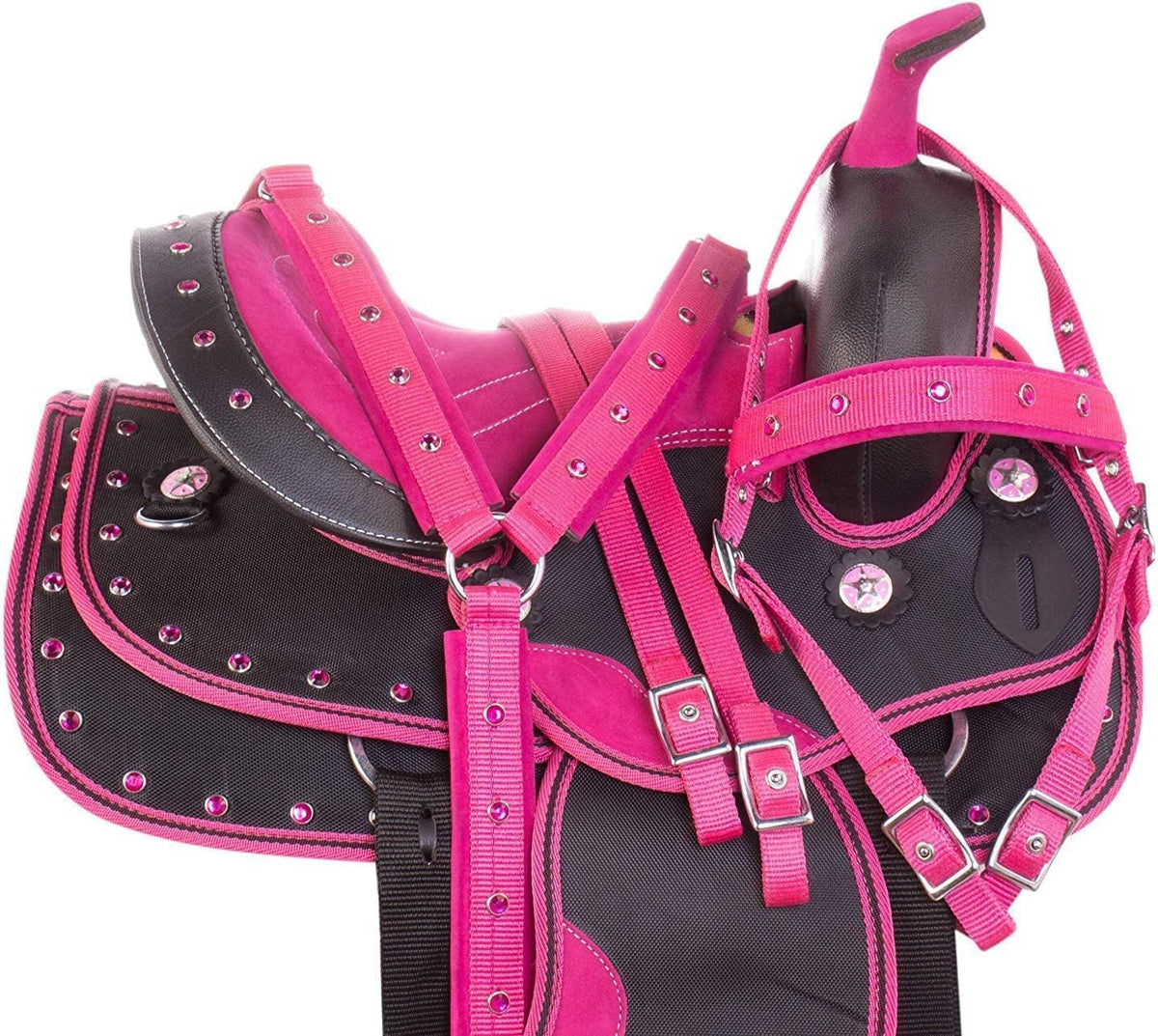 Synthetic Western Horse Saddle | 14 to 18 Inch | Comfy Horse Saddle with Tack Set | All Accessories Included |