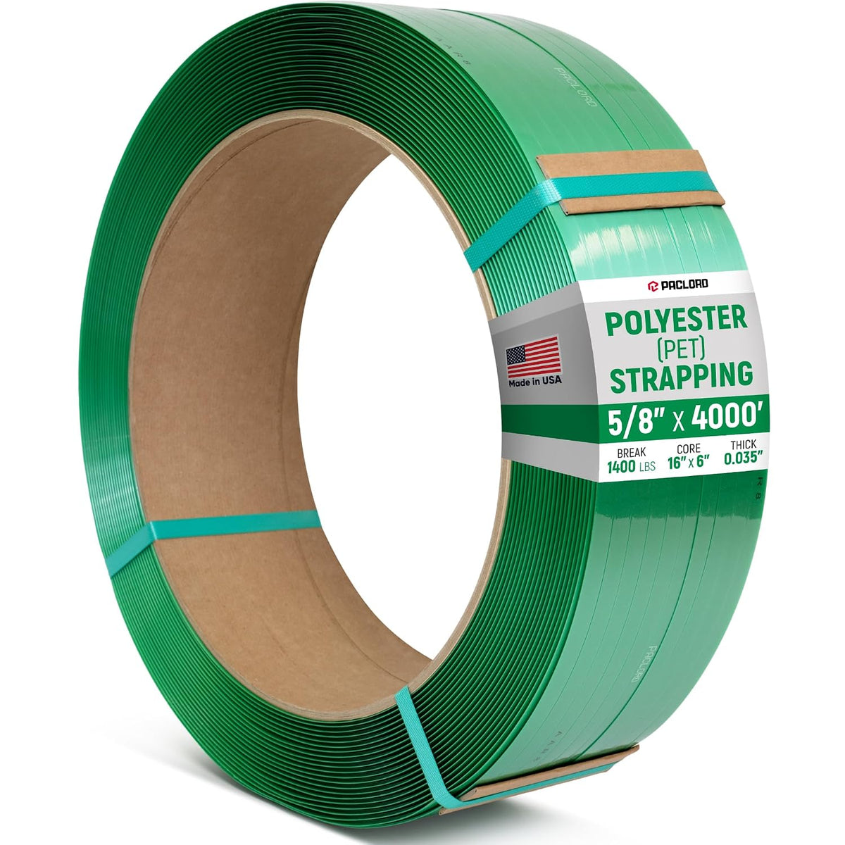 5/8" x 4000' Industrial-Grade Polyester (PET) Strapping Coil