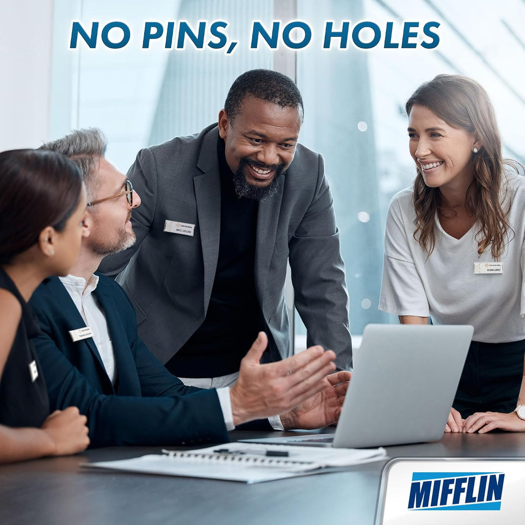 3x1 Clear Magnetic Name Tag Holders w/Customizable Paper Inserts - 10 PK | Mifflin-USA transparent acrylic name card