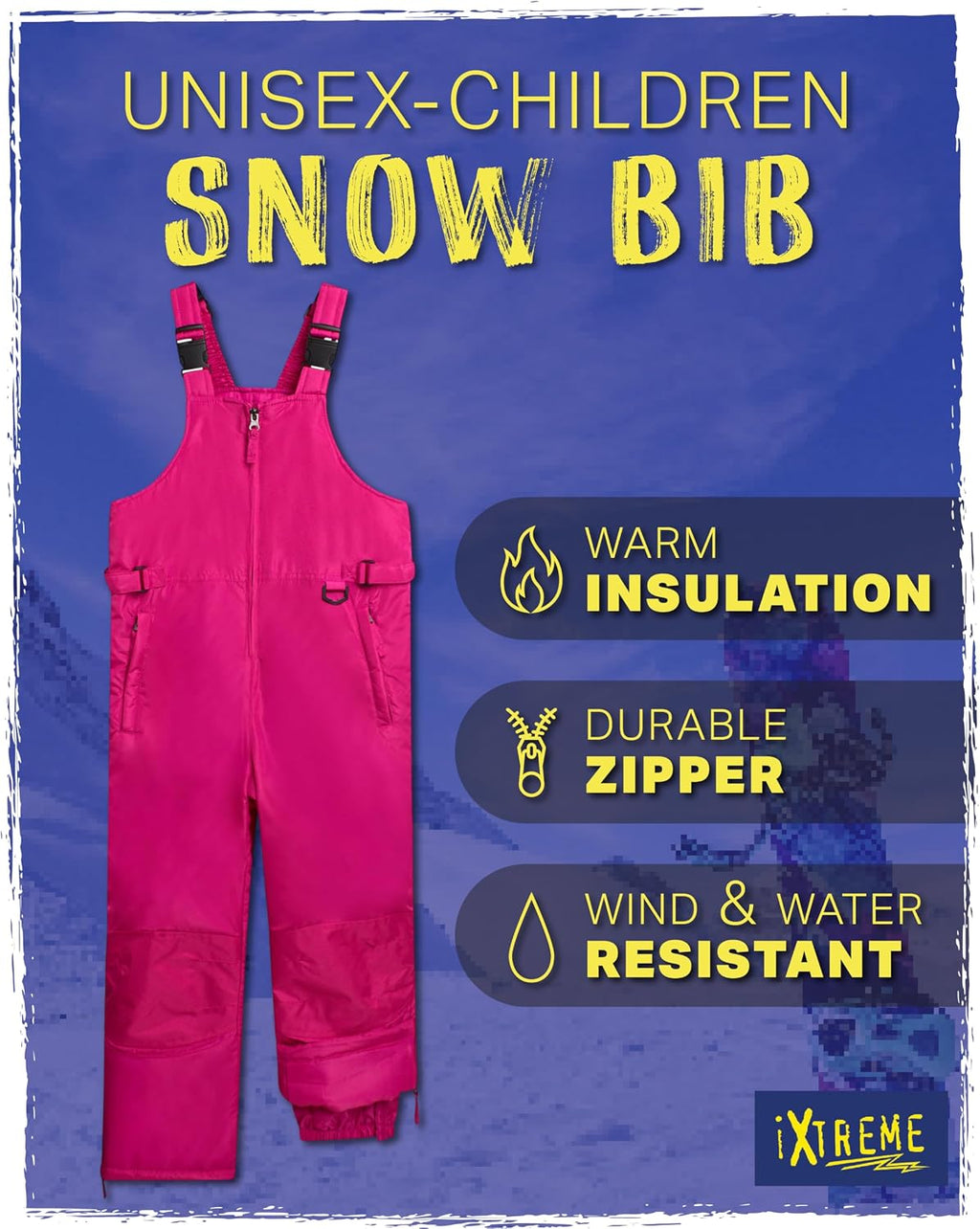 Boys and Girls Insulated Waterproof Snow Bib Kids Overalls | Warm Winter Play Gear, Cozy Weatherproof Ski Coveralls