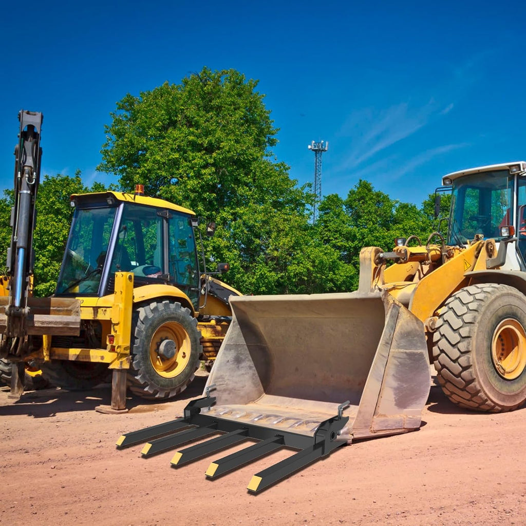48" Clamp-On Debris Forks, 2500 lbs Capacity Heavy-Duty Pallet Forks Attachment for Loader Bucket, Skid Steer & Tractor