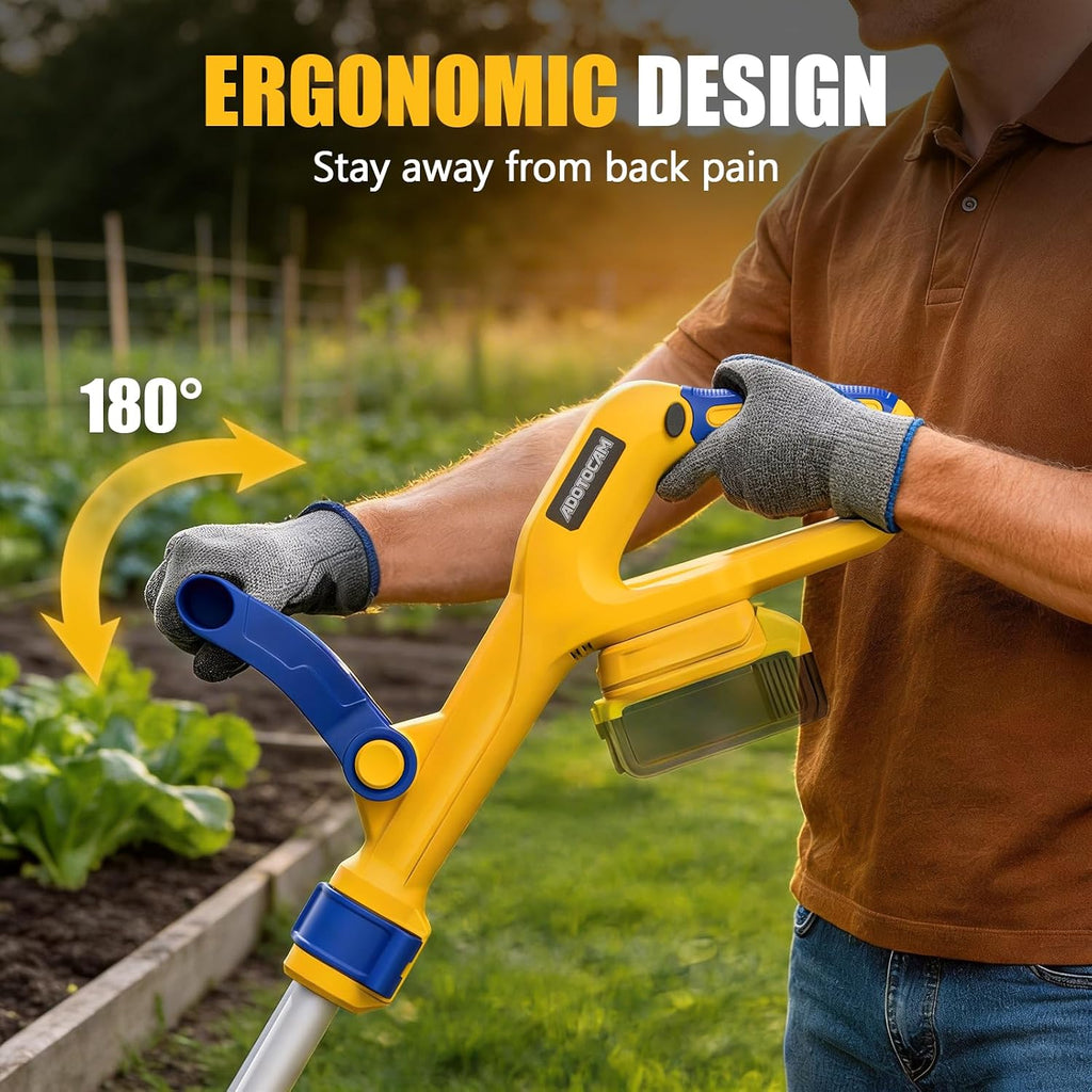 Electric Tiller for Gardening Compatible with Dewalt 20V Battery(Tool Only),330RPM Garden Tiller with 48 Steel