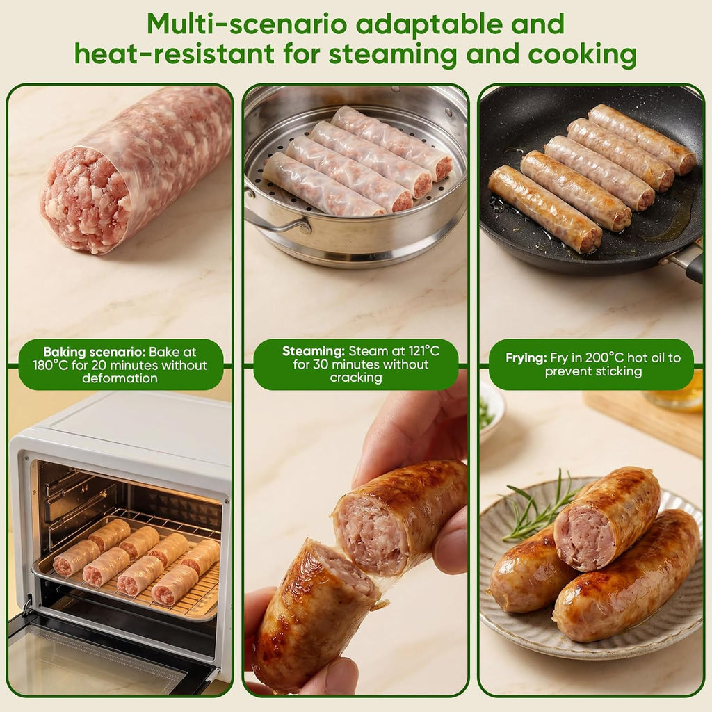 Edible Smoked Collagen Sausage Casings 26mm,15m/49ft,1 Roll