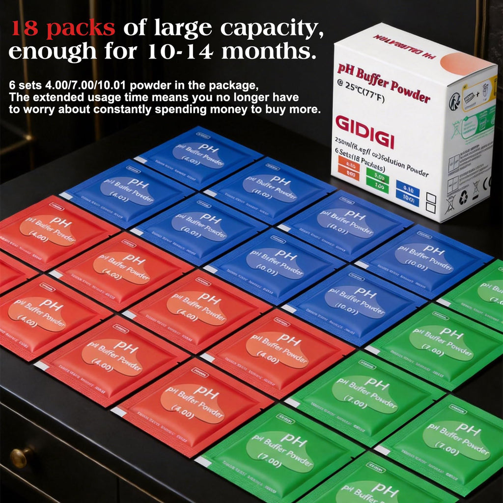 18-Pack pH Meter Buffer Solution Powder 7.00/4.00/10.01