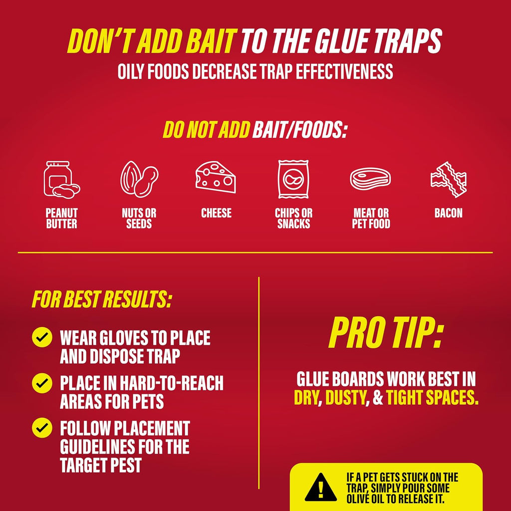 Roach Trap Glue Boards 6-Pk, Adhesive Bug Catcher, Insect & Roach Killer, Scorpion, Spider, Cricket, & Cockroach