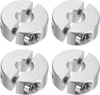 HARFINGTON 4pcs Double Split Shaft Collar for 8mm Shaft Set Screw Clamp-On Collars, 25mm OD, 10mm Width, for Stoppers, Position, Hold Timing Pulleys, Machine Tools, Industry, Anodization