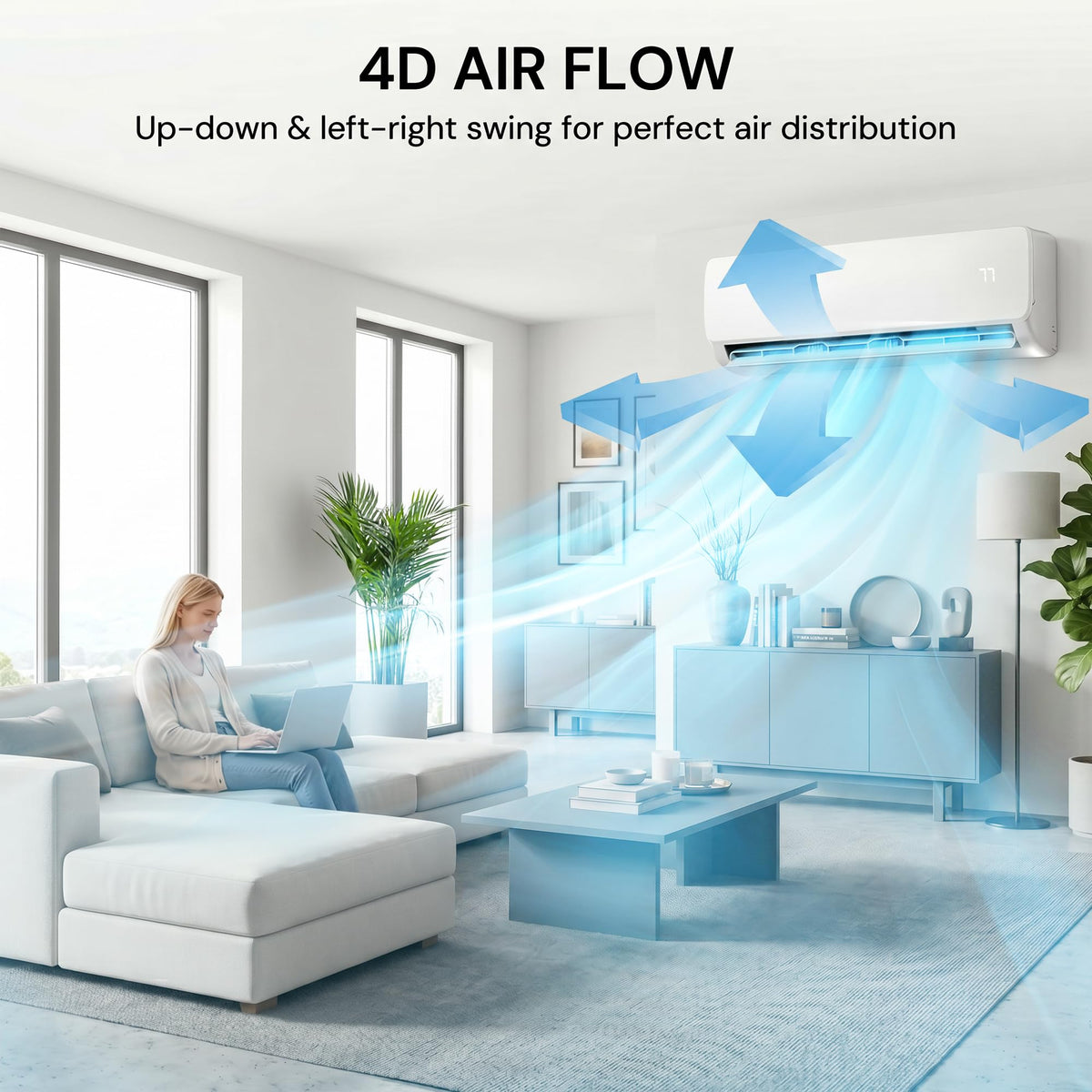 18000BTU Mini Split AC/Heating System, 19 SEER2 Energy Efficient Mini Split Air Conditioner with Heat Pump, 230V