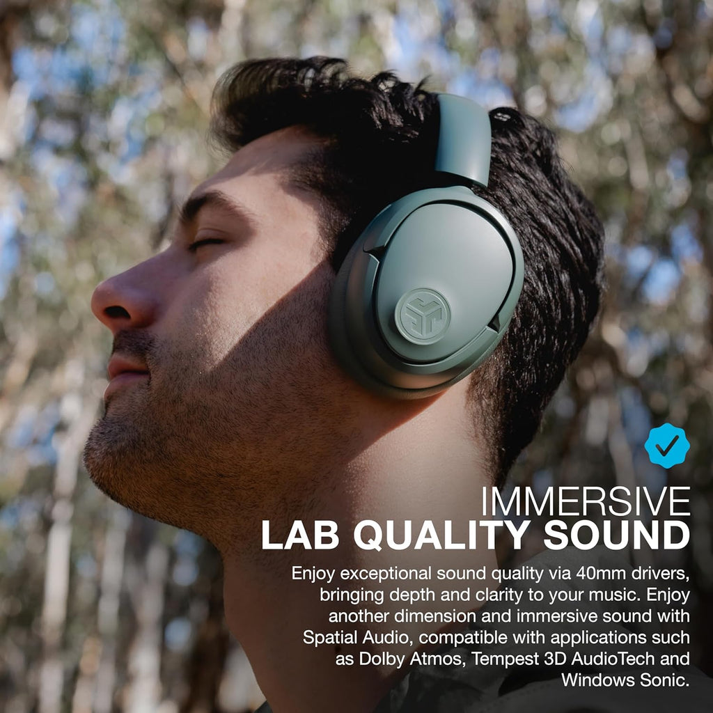 JBuds Lux ANC, Over Ear Headphones, Active Noise Cancelling, Bluetooth, Spatial Audio, Sage