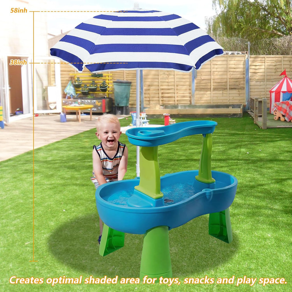 Beach Umbrella for Kids Water Table & Picnic Table Shade, Heavy-Duty Children's Portable Outdoor Umbrella, 47 Inch UV