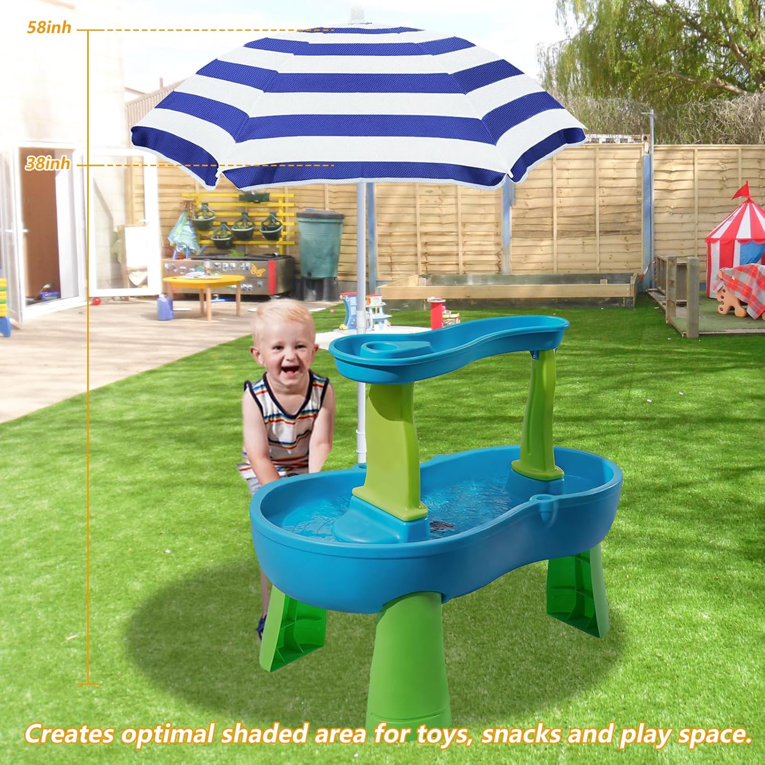 Beach Umbrella for Kids Water Table & Picnic Table Shade, Heavy-Duty Children's Portable Outdoor Umbrella, 47 Inch UV