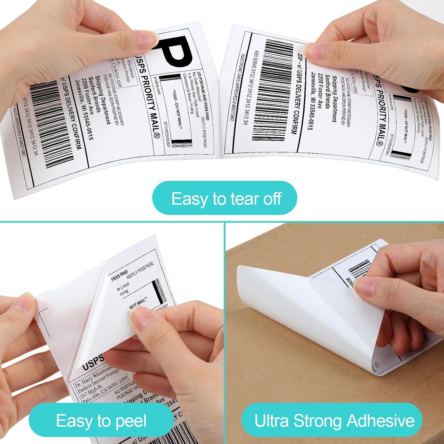 4x6 Thermal Labels 240 PCS, Shipping Labels, Strong Adhesive Thermal Label, White Printer Paper/Label