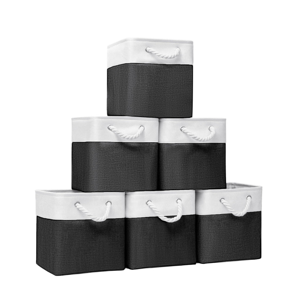 11x11 Inch Cube Storage Bins, 6 Pack Fabric Storage Cubes for Shelves, Cube Organizer Bins with Handles, Cloth Cubby