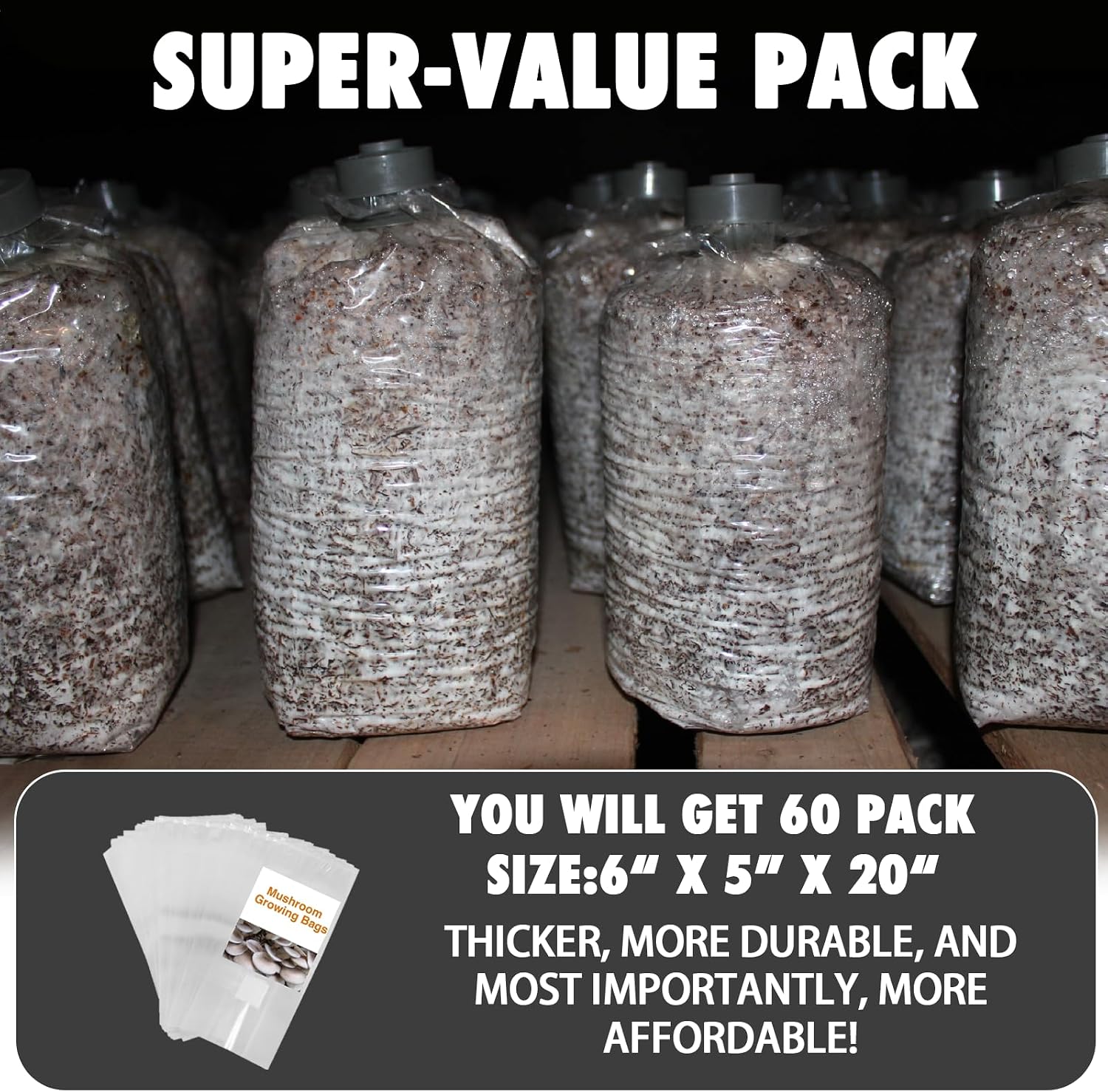 Autoclavable Mushroom Grow Bag with Microporous Filter Patchs
