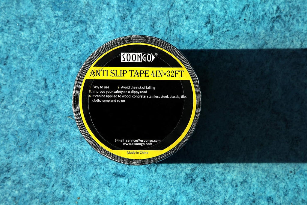 Anti Slip Grip Tape 4 Inch x 32 Feet Heavy Duty Traction Increase Friction Abrasive Strong Adhesive for Stairs Tread